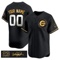 Custom Chicago Cubs Active Player Black Gold AmberGomez 'Ryne Sandberg Tribute' Vapor Limited V3 Stitched Jersey