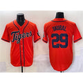 Detroit Tigers #29 Tarik Skubal Orange AmberGomez With Patch Cool Base Stitched Jersey