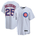 Chicago Cubs #25 Moises Ballesteros Player White AmberGomez Game Home Stitched Jerseys