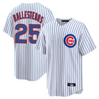 Chicago Cubs #25 Moises Ballesteros Player White AmberGomez Game Home Stitched Jerseys