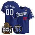 Custom Los Angeles Dodgers ACTIVE PLAYER Royal AmberGomez 2024 World Series With Fernando Memorial Patch Limited Stitched Jersey