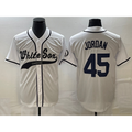 Chicago White Sox #45 Michael Jordan White AmberGomez Cool Base Stitched Jersey