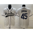 Chicago White Sox #45 Michael Jordan White AmberGomez Cool Base Stitched Jersey