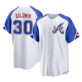 Atlanta Braves #30 Drake Baldwin Player White AmberGomez City Connect Home Game Stitched Jerseys