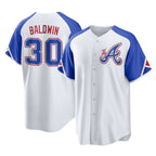 Atlanta Braves #30 Drake Baldwin Player White AmberGomez City Connect Home Game Stitched Jerseys
