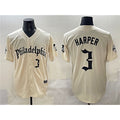 Philadelphia Phillies #3 Bryce Harper Cream AmberGomez Gothic Vapor Limited Stitched Jersey