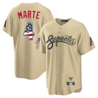 Arizona Diamondbacks #4 Ketel Marte Player Tan AmberGomez USA 250 Fourth of July Home Game Stitched Jerseys