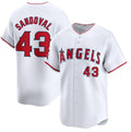 Los Angeles Angels #43 Patrick Sandoval White AmberGomez Home Limited Stitched Jersey