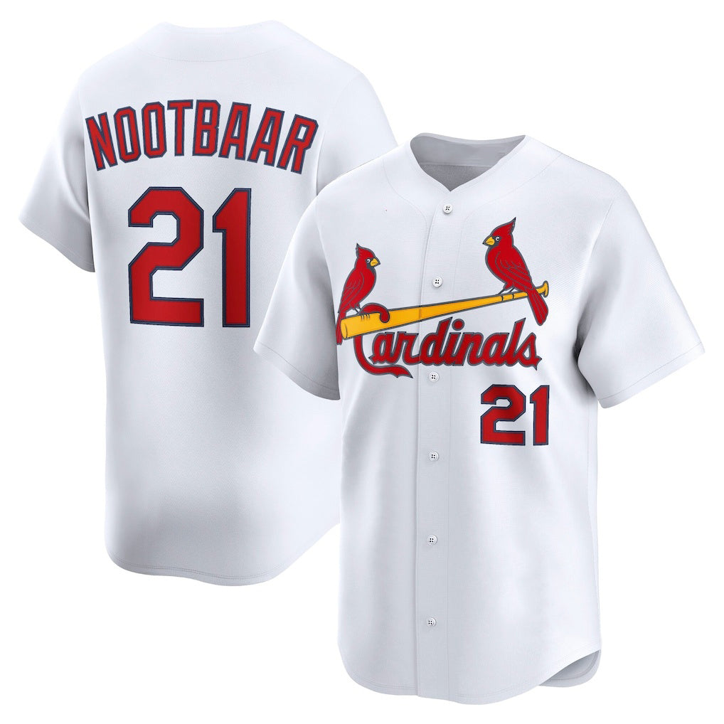 St. Louis Cardinals #21 Lars Nootbaar White AmberGomez Home Limited Player Jersey