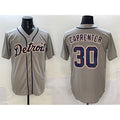 Detroit Tigers #30 Kerry Carpenter Grey AmberGomez Cool Base Stitched Jersey