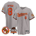 Baltimore Orioles #8 Cal Ripken Player Gray AmberGomez 30th Anniversary of 2131 Home Game Stitched Jerseys