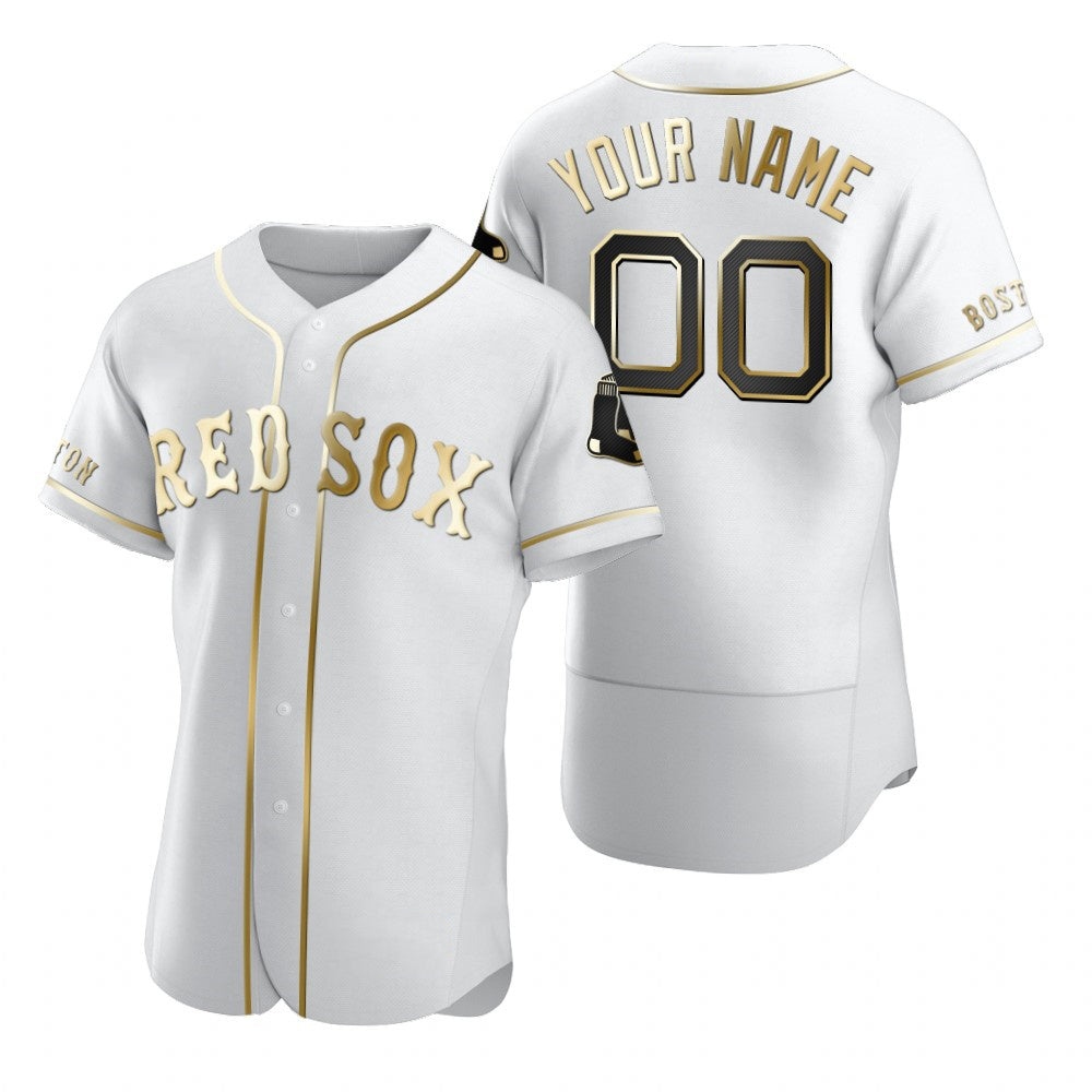 Custom Boston Red Sox White AmberGomez Stitched Flex Base Edition Jersey