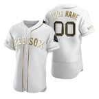 Custom Boston Red Sox White AmberGomez Stitched Flex Base Edition Jersey