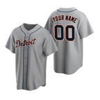 Custom Detroit Tigers Gray AmberGomez Stitched Cool Base Road Jersey