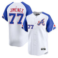 Atlanta Braves #77 Joe Jimenez Player White AmberGomez City Connect Limited Home Game Stitched Jerseys