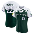 Colorado Rockies #22 Mickey Moniak Player Green AmberGomez City Connect Limited Elite Home Stitched Jerseys