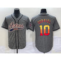 Houston Astros #10 Yuli Gurriel Grey AmberGomez Gridiron Cool Base Stitched Jersey 1