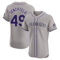 Colorado Rockies #49 Antonio Senzatela Player Gray AmberGomez Limited Elite Home Stitched Jerseys