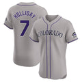 Colorado Rockies #7 Matt Holliday Player Gray AmberGomez Limited Elite Home Stitched Jerseys