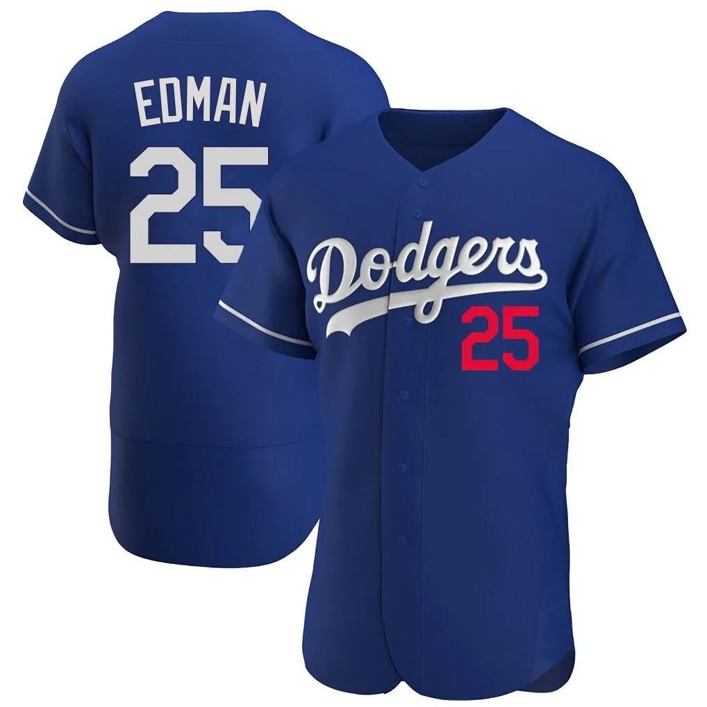 Los Angeles Dodgers #25 Tommy Edman Player Royal AmberGomez Limited Elite Home Stitched Jerseys
