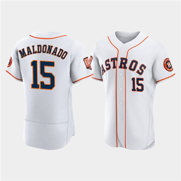 Houston Astros #15 Mart¨ªn Maldonado White AmberGomez 60th Anniversary Flex Base Stitched Jersey