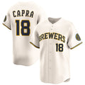 Milwaukee Brewers #18 Vinny Capra Cream AmberGomez 2025 Limited Stitched Jersey