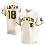 Milwaukee Brewers #18 Vinny Capra Cream AmberGomez 2025 Limited Stitched Jersey