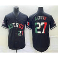 Houston Astros #27 Jose Altuve Number Mexico Black AmberGomez Cool Base Stitched Jersey