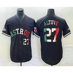 Houston Astros #27 Jose Altuve Number Mexico Black AmberGomez Cool Base Stitched Jersey