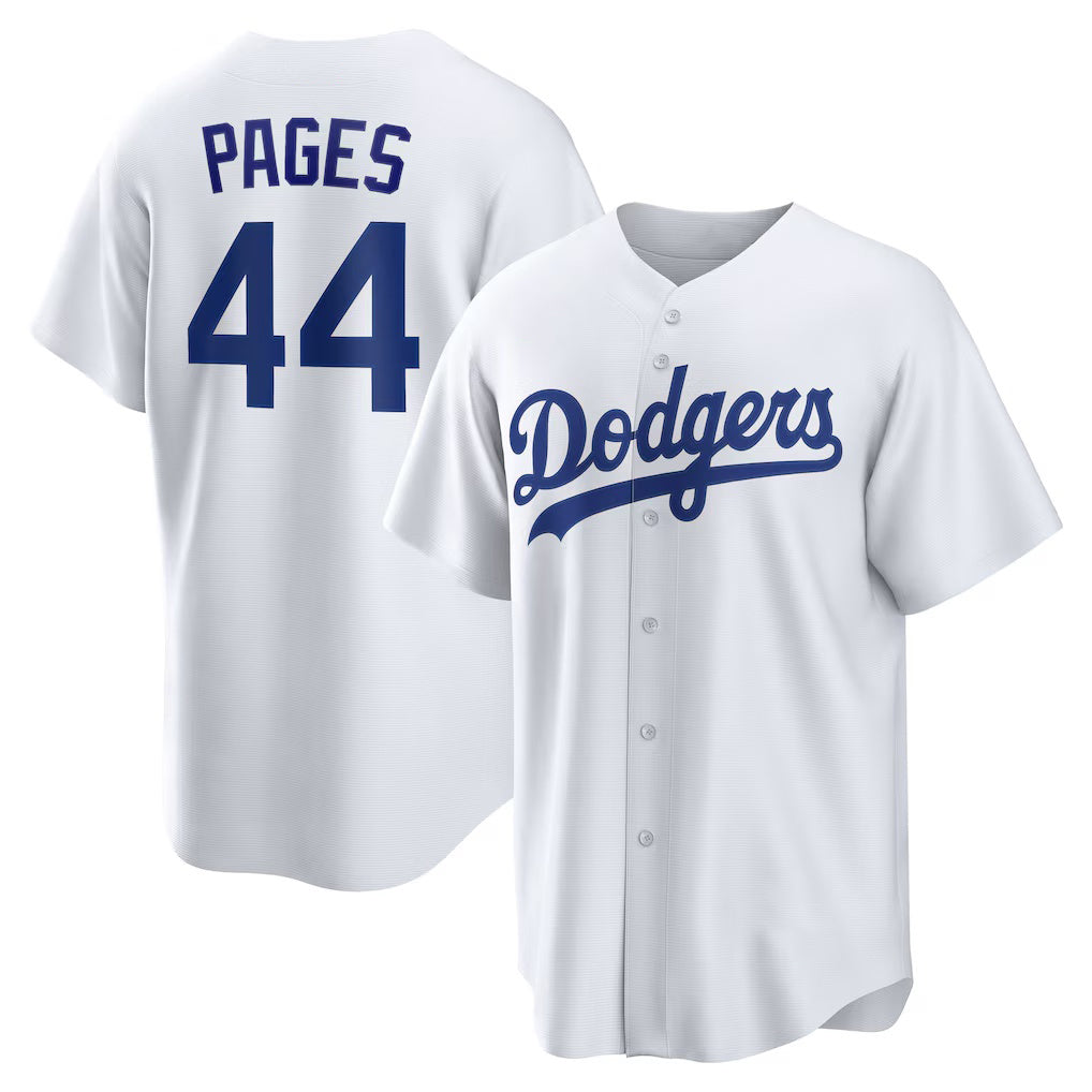Los Angeles Dodgers #44 Andy Pages White AmberGomez Home Replica Jersey