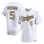 Los Angeles Dodgers #5 Freddie Freeman Player Gold AmberGomez Collection Limited Home Stitched Jerseys
