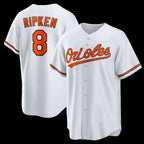 Baltimore Orioles #8 Cal Ripken Jr. White AmberGomez Home Retired Player Replica Jersey