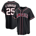 Los Angeles Angels #25 Travis d'Arnaud Player Black AmberGomez Fashion Out Home Game Stitched Jerseys
