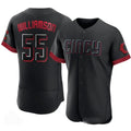 Cincinnati Reds #55 Brandon Williamson Black AmberGomez 2023 City Connect Cool Base Stitched Jersey