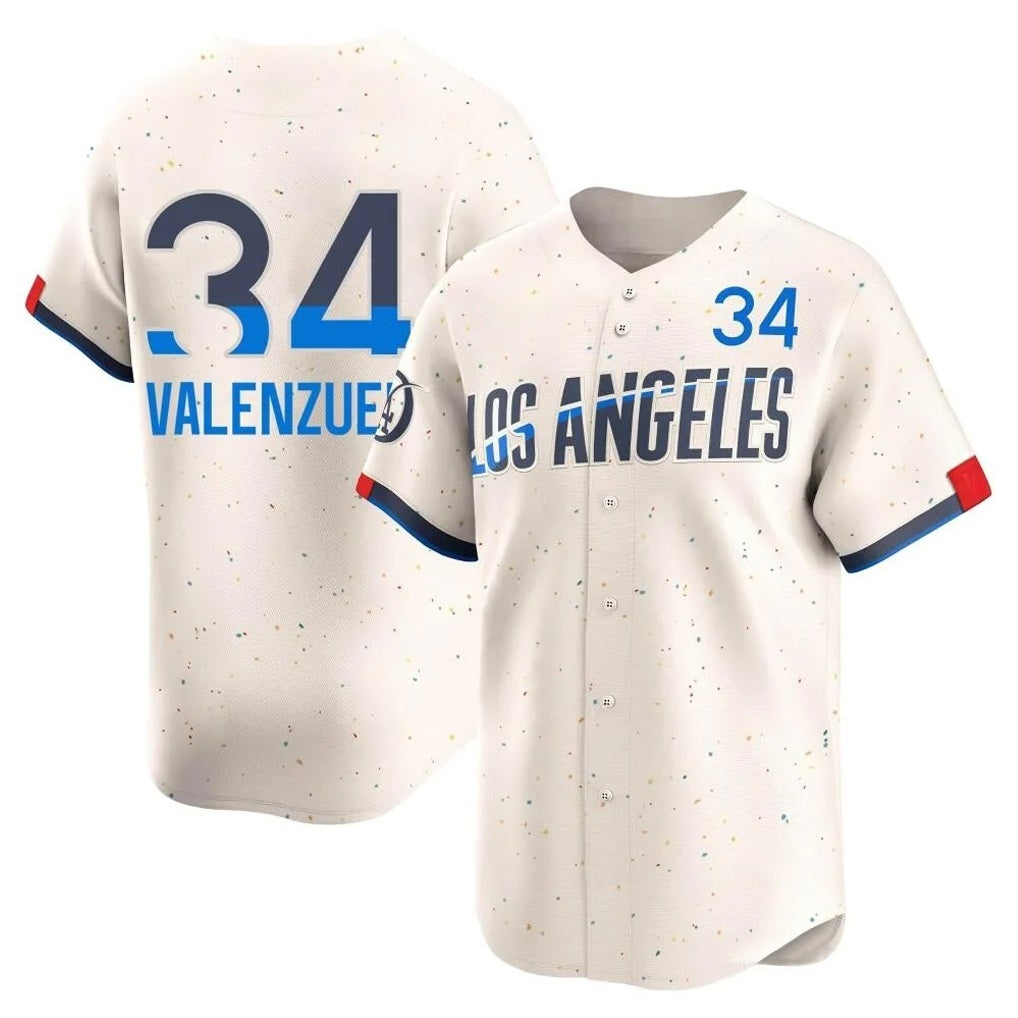 Los Angeles Dodgers #34 Fernando Valenzuela Player Cream AmberGomez City Connect Limited Home Stitched Jerseys