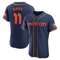 Houston Astros #11 Cam Smith Player Navy AmberGomez City Connect Limited Elite Home Stitched Jerseys