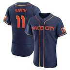 Houston Astros #11 Cam Smith Player Navy AmberGomez City Connect Limited Elite Home Stitched Jerseys