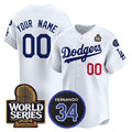 Custom Los Angeles Dodgers ACTIVE PLAYER White AmberGomez 2024 World Series With Fernando Memorial Patch Limited Stitched Jersey