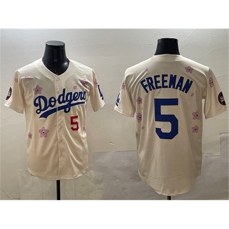 Los Angeles Dodgers #5 Freddie Freeman Cream AmberGomez 2025 Tokyo Series Limited Stitched Jersey