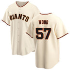 San Francisco Giants #57 Alex Wood Cream AmberGomez Home Jersey