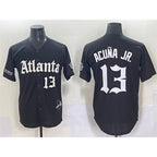 Atlanta Braves #13 Ronald Acuna Jr. Black AmberGomez Gothic South x Outkast Edition Vapor Limited Stitched Jersey