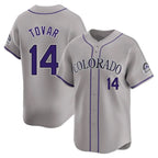 Colorado Rockies #14 Ezequiel Tovar Player Gray AmberGomez Limited Home Stitched Jerseys