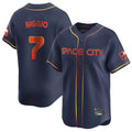 Houston Astros #7 Craig Biggio Player Navy AmberGomez City Connect Home Limited Stitched Jerseys