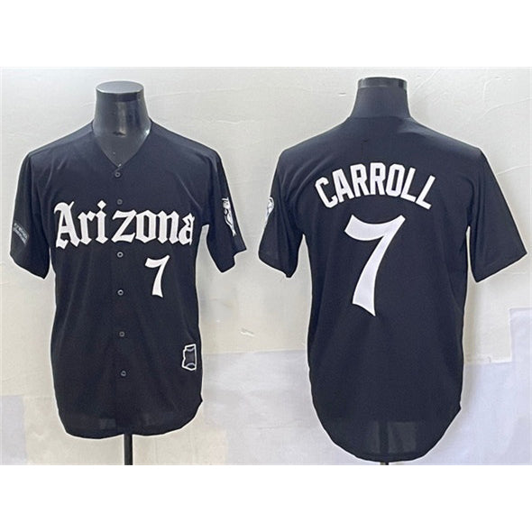 Arizona Diamondbacks #7 Corbin Carroll Black AmberGomez 'Gothic Desert Fang Edition' Vapor Limited Stitched Jersey