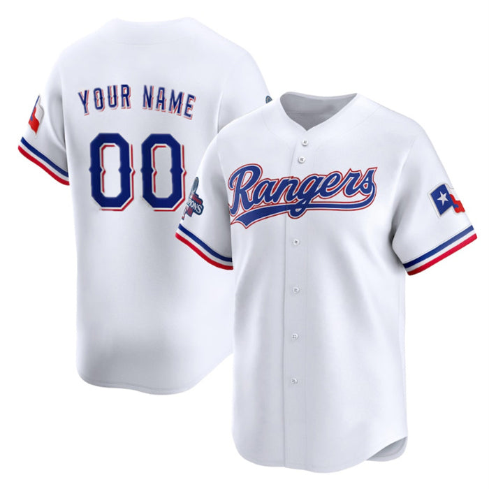 Custom Texas Rangers Active Player White AmberGomez 2023 World Series Champions Stitched Jersey