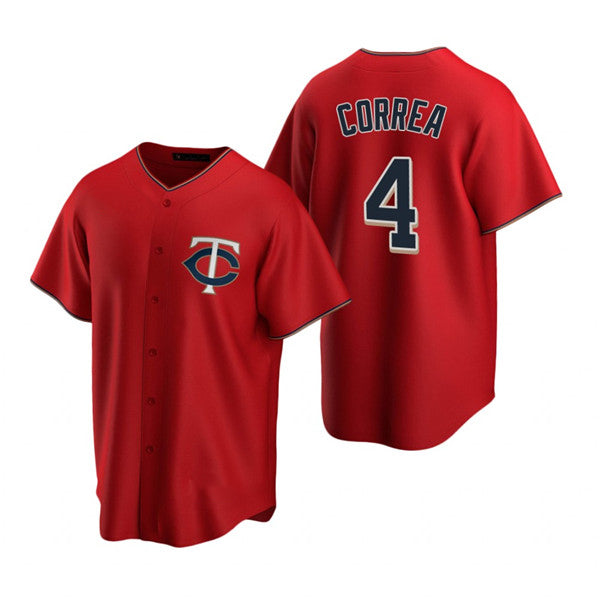 Minnesota Twins #4 Carlos Correa Red AmberGomez Cool Base Stitched Jersey