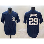 Detroit Tigers #29 Tarik Skubal Navy AmberGomez Cool Base Stitched Jersey