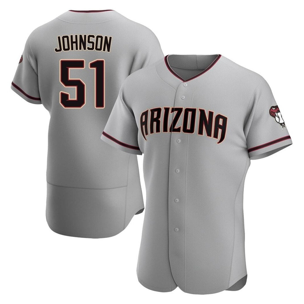Arizona Diamondbacks #51 Randy Johnson Player Gray AmberGomez Road Limited Elite Home Game Stitched Jerseys