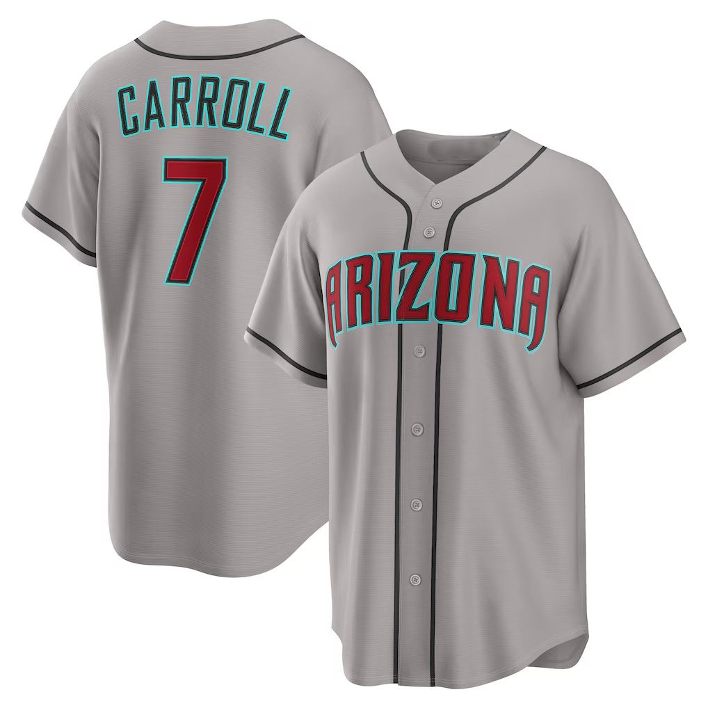 Arizona Diamondbacks #7 Corbin Carroll Gray AmberGomez Road Replica Jersey