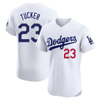 Los Angeles Dodgers #23 Kyle Tucker Player White AmberGomez Limited Elite Home Stitched Jerseys